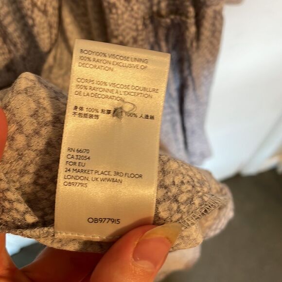 Anthropologie Marfa Snakeskin Grey Midi Dress 2 - Picture 9 of 13